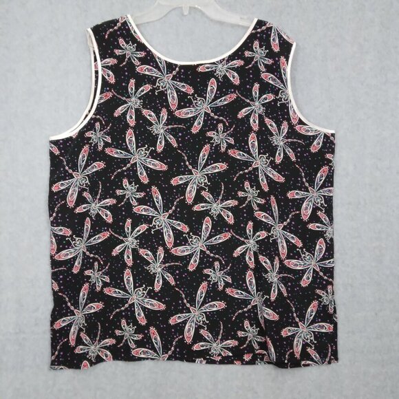 Bob Mackie | 2 Pc Dragonfly Pink Mandarin Collar Silk Blouse w/tank | Size XL - Picture 9 of 12